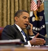 Obama on the phone